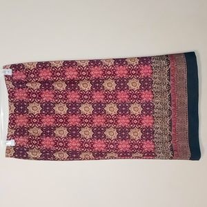 JM Collection Patterned Skirt w Back Slit Size 12